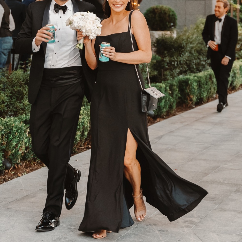 Amsale Kenna Bridesmaid Dress Black Crepe